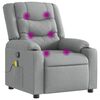 vidaXL Fauteuil de massage inclinable Gris clair Tissu