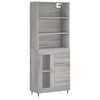 vidaXL Buffet haut Sonoma gris 69,5x34x180 cm Bois d'ing&eacute;nierie