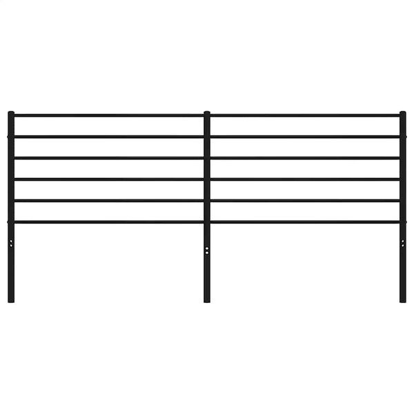 vidaXL T&ecirc;te de lit de remplacement m&eacute;tal noir 180 cm