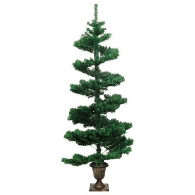 vidaXL Arbre de Noël hélicoïdal pré-éclairé avec pot vert 120 cm PVC