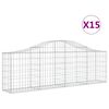 vidaXL Paniers &agrave; gabions arqu&eacute;s 15 pcs 200x30x60/80 cm Fer galvanis&eacute;