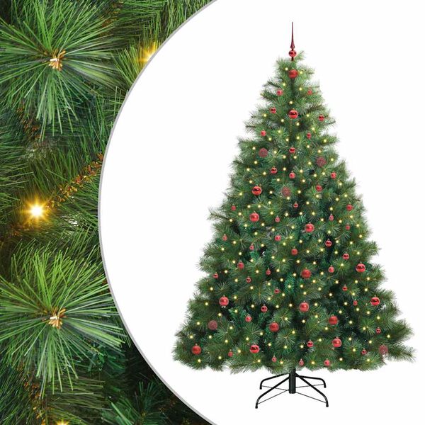 vidaXL Sapin de No&euml;l artificiel avec 300 LED Vert 240 cm PE et PVC