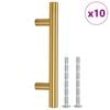 vidaXL Poign&eacute;es d'armoire 10 pcs dor&eacute; entraxe 64 mm longueur totale 100 mm acier inoxydable