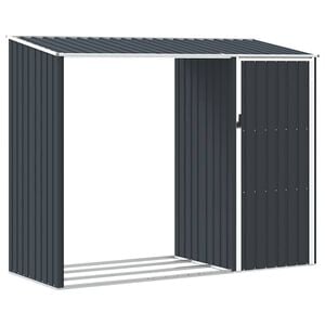 vidaXL Abri &agrave; bois de jardin Anthracite 245x98x159 cm Acier galvanis&eacute;