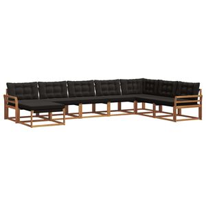 vidaXL Ensemble de canap&eacute;s d'ext&eacute;rieur 8 pc Naturel et Noir