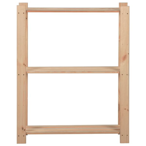 vidaXL &Eacute;tag&egrave;re de stockage 3 niveaux 60x28,5x90 cm Bois de pin massif