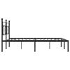 vidaXL Cadre de lit m&eacute;tal sans matelas avec t&ecirc;te de lit noir 200x200cm