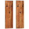 vidaXL Porte-manteaux muraux 2 pcs 36x3x110 cm Bois d'acacia massif