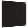 vidaXL Protection de cuisine Noir 70 x 60 cm verre trempé