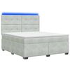 vidaXL Lit boxspring avec matelas Gris clair 160 x 200 cm Velours