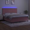vidaXL Sommier &agrave; lattes de lit avec matelas LED Rose 180x200cm Velours