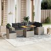 vidaXL Salon de jardin avec coussins 7 pcs gris r&eacute;sine tress&eacute;e