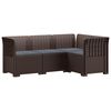 vidaXL Canap&eacute; de jardin 4 places avec coussins aspect rotin PP Marron