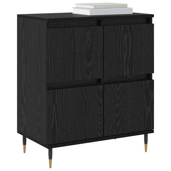 vidaXL Armoire de rangement 2 pcs Ch&ecirc;ne noir 60 x 35 x 70 cm