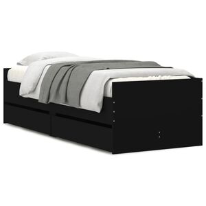vidaXL Cadre de lit sans matelas noir 75x190 cm