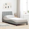 vidaXL Cadre de lit sans matelas Hanko gris clair 90x200 cm tissu