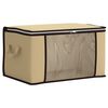 vidaXL Bo&icirc;te de rangement avec fen&ecirc;tre lat&eacute;rale transparente Cr&egrave;me