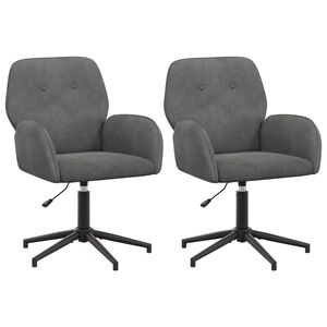 vidaXL Chaises de bureau pivotantes 2 pc 54 x 55 x 90 cm Gris fonc&eacute;
