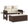 vidaXL Banc inclinable de jardin avec coussins marron r&eacute;sine tress&eacute;e
