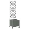 vidaXL Bac de jardin avec treillis et roues Gris clair PP