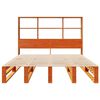 vidaXL Lit biblioth&egrave;que sans matelas cire marron 140x190cm bois massif