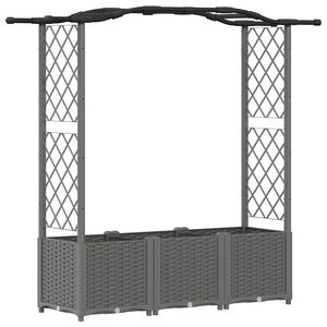 vidaXL Lit &Eacute;lev&eacute; avec Treillis et Toit Gris clair 164 x 40 x 142 cm PP