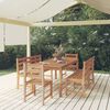 vidaXL Ensemble &agrave; manger de jardin 5pcs Bois de teck massif