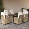 vidaXL Ensemble &agrave; manger de jardin et coussins 7 pcs beige poly rotin