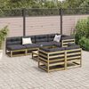 vidaXL Salon de jardin 8 pcs avec coussins bois de pin impr&eacute;gn&eacute;