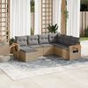 vidaXL Salon de jardin avec coussins 7 pcs beige r&eacute;sine tress&eacute;e