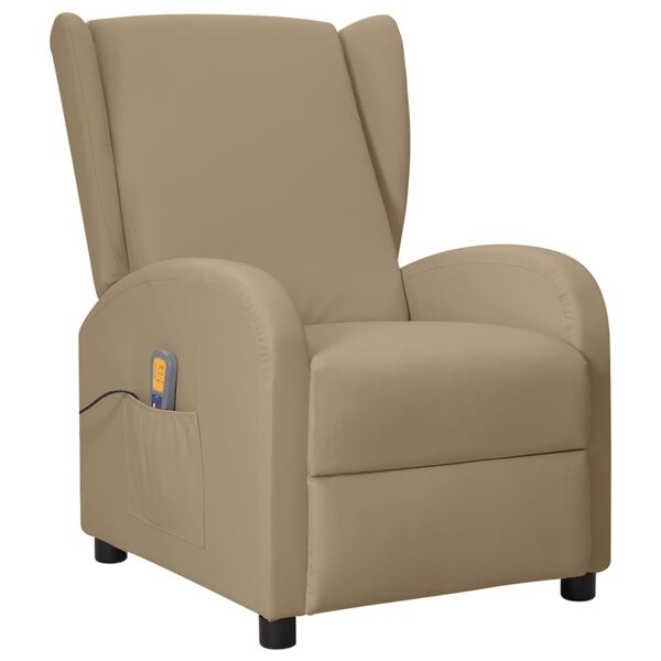 vidaXL Fauteuil de massage &agrave; oreilles cappuccino similicuir