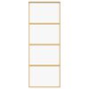 vidaXL Porte coulissante doré 76x205 cm verre ESG clair et aluminium