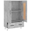 vidaXL Buffet haut gris b&eacute;ton 69,5x31x115 cm bois d'ing&eacute;nierie