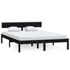 vidaXL Cadre de lit sans matelas noir bois massif 140x190 cm