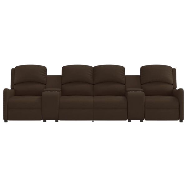 vidaXL Fauteuil inclinable porte-gobelets 4 places marron similicuir