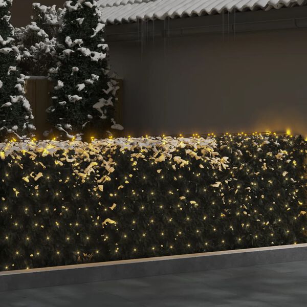 vidaXL Filet lumineux blanc chaud de No&euml;l 3x2 m 204 LED Int/ext&eacute;rieur