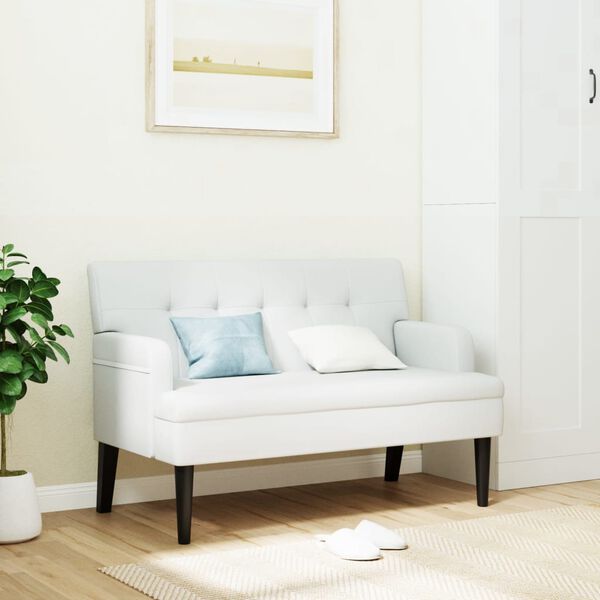 vidaXL Banc avec dossier blanc 112x65,5x75 cm similicuir