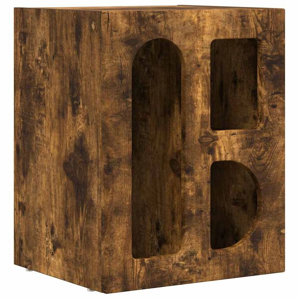 vidaXL Table de chevet Ch&ecirc;ne fum&eacute; 40 x 35 x 50 cm Bois d'ing&eacute;nierie