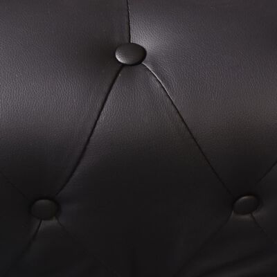 vidaXL Canapé d'angle Chesterfield 6 places Cuir synthétique Noir