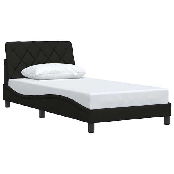 vidaXL Cadre de lit sans matelas noir 100x200 cm tissu