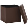 vidaXL Tabourets de rangement pliables lot de 2 marron PVC