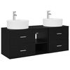 vidaXL Ensemble d'armoire de salle de bain 3 pc Noir