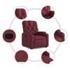 vidaXL Fauteuil inclinable rouge bordeaux tissu