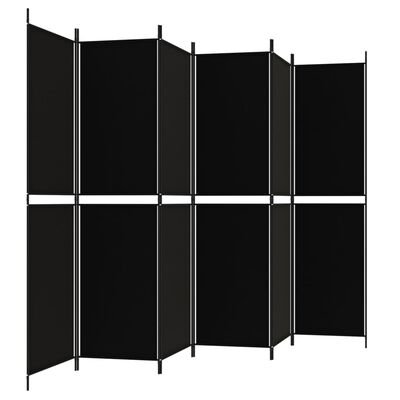 vidaXL Cloison de séparation 6 panneaux Noir 300x200 cm Tissu