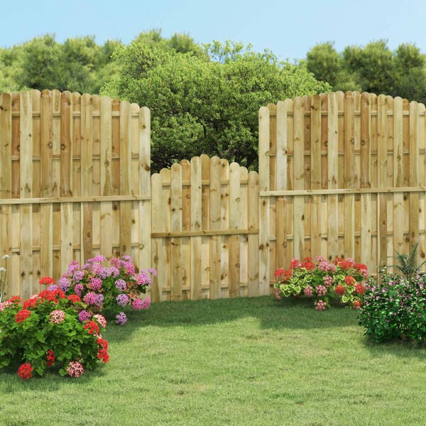 vidaXL Portail de jardin Bois de pin impr&eacute;gn&eacute; 100x125 cm