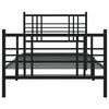 vidaXL Cadre de lit métal sans matelas avec pied de lit noir 107x203cm
