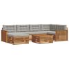 vidaXL Ensemble de canap&eacute;s d'ext&eacute;rieur 7 pc Gris Naturel et Clair