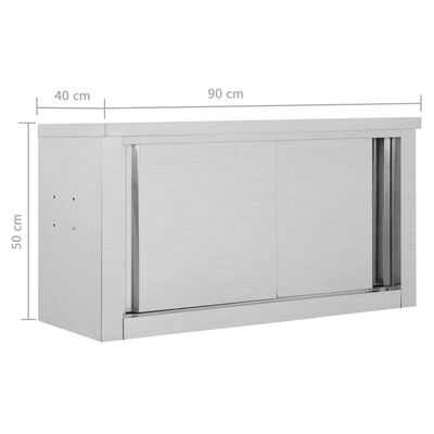 vidaXL Armoire de cuisine avec portes coulissantes 90x40x50 cm Inox