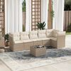 vidaXL Salon de jardin avec coussins 7 pcs beige r&eacute;sine tress&eacute;e