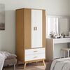 vidaXL Garde-robe OLDEN blanc et marron 76,5x53x172 cm bois massif pin